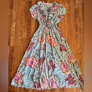 JAASE Floral Boho Maxi Dress Size L